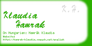 klaudia hamrak business card